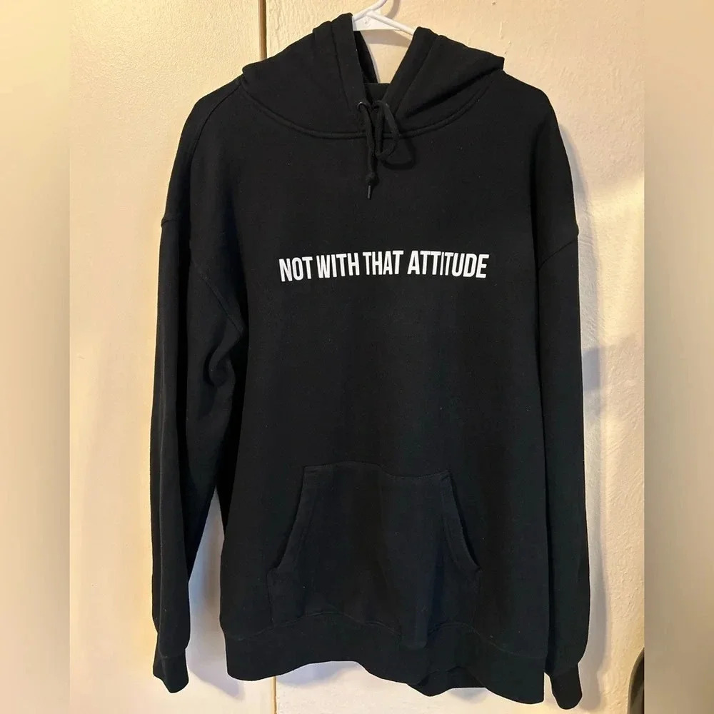 Not with that attitude graphic hoodie black cotton sweatshirt James Charles - Picture 2 of 6